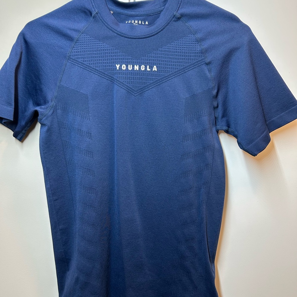 YoungLA Men's super Villain Compression Shirt Blue for sale